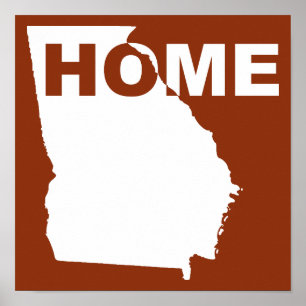 Georgia Home Away From State Poster Sign