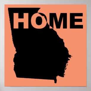 Georgia Home Away From State Poster Sign