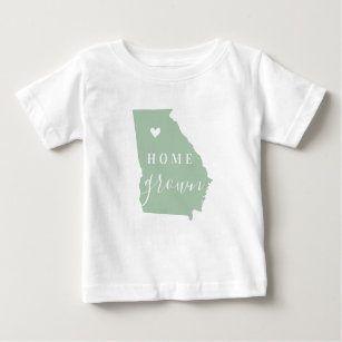 Georgia Home Grown   Editable Colours State Map Baby T-Shirt