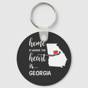 Georgia home is where the heart is key ring