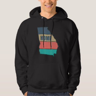 Georgia Home State Retro Peach Shape Skyline Hoodie