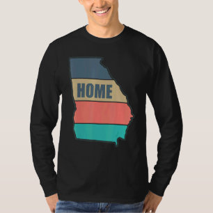 Georgia Home State Retro Peach Shape Skyline T-Shirt
