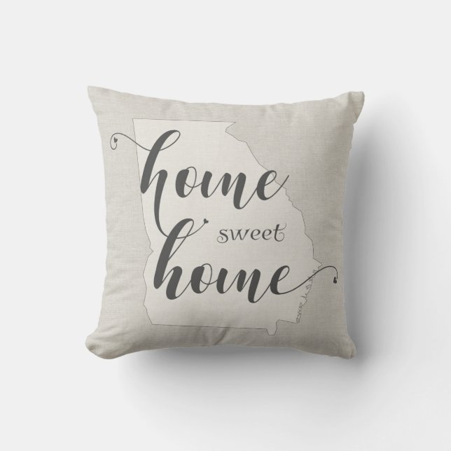 Georgia - Home Sweet Home burlap-look Cushion (Front)