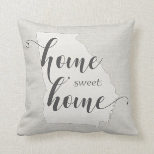 Georgia - Home Sweet Home burlap-look Cushion