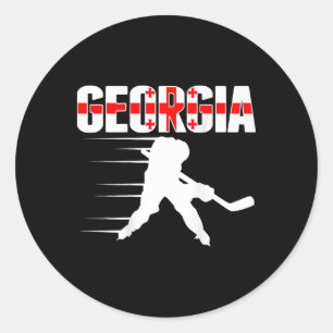 Georgia Ice Hockey Lovers Jersey - Georgian Hockey Classic Round Sticker