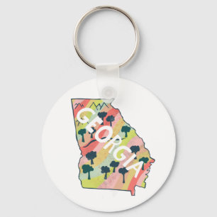 Georgia Illustrated Map Key Ring