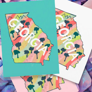 Georgia Illustrated Map Postcard