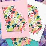 Georgia Illustrated Map Postcard<br><div class="desc">Check out this colourful state map drawing.
 
 Visit my shop for more states and more matching items!</div>