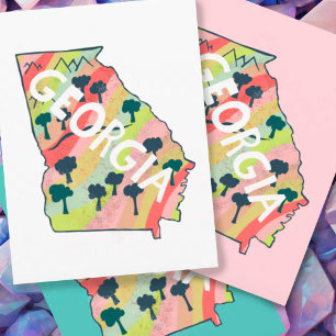 Georgia Illustrated Map Postcard