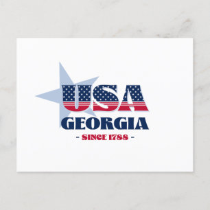 Georgia in Red, White, and Blue Postcard