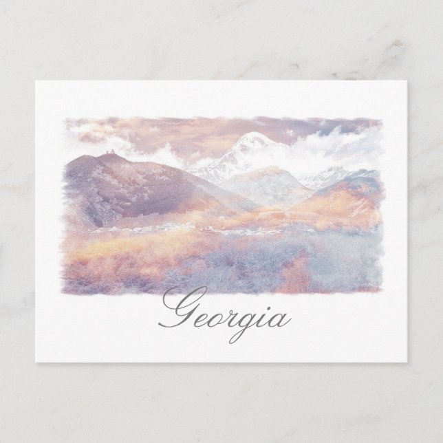 Georgia Kazbegi Architecture Nature Postcard (Front)