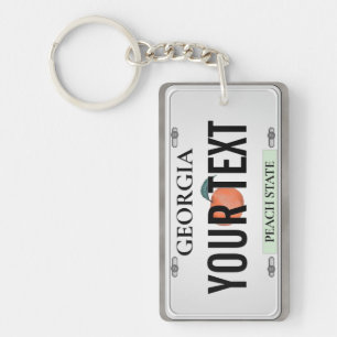 Georgia License Plate w/your Text  Keychain
