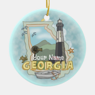Georgia Lighthouse  Ceramic Ornament