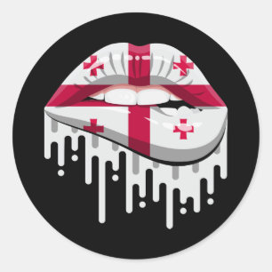Georgia lips pride root flag classic round sticker