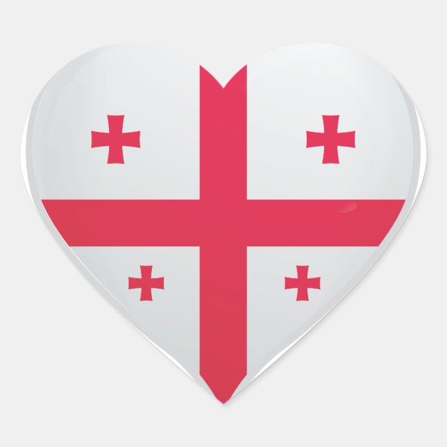 Georgia love flag pride heart sticker (Front)