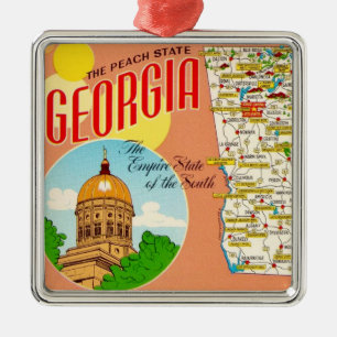 Georgia Map Metal Ornament