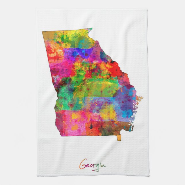 Georgia Map Tea Towel (Vertical)