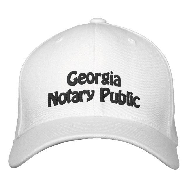 Georgia Notary Public Embroidered Baseball Cap (Front)