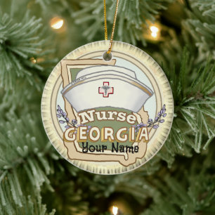 Georgia Nurse  Ceramic Ornament