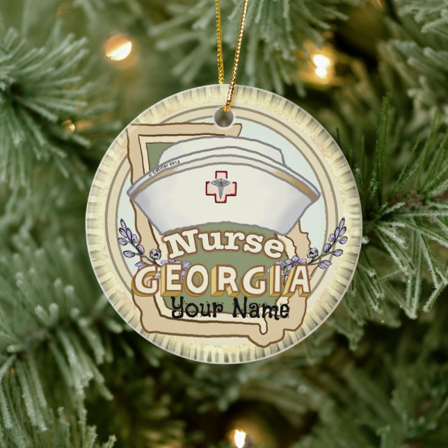 Georgia Nurse Ceramic Ornament (Tree)