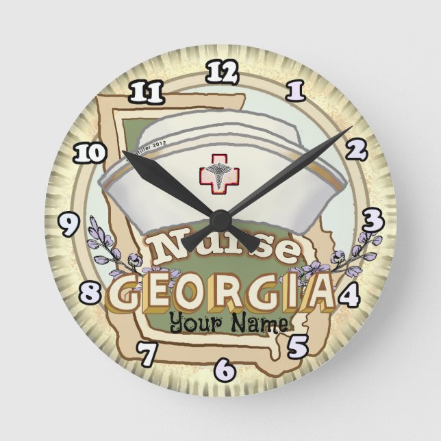 Georgia Nurse Round Clock (Front)