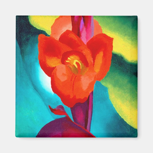 Georgia O Keeffe Red Canna Magnet (Front)