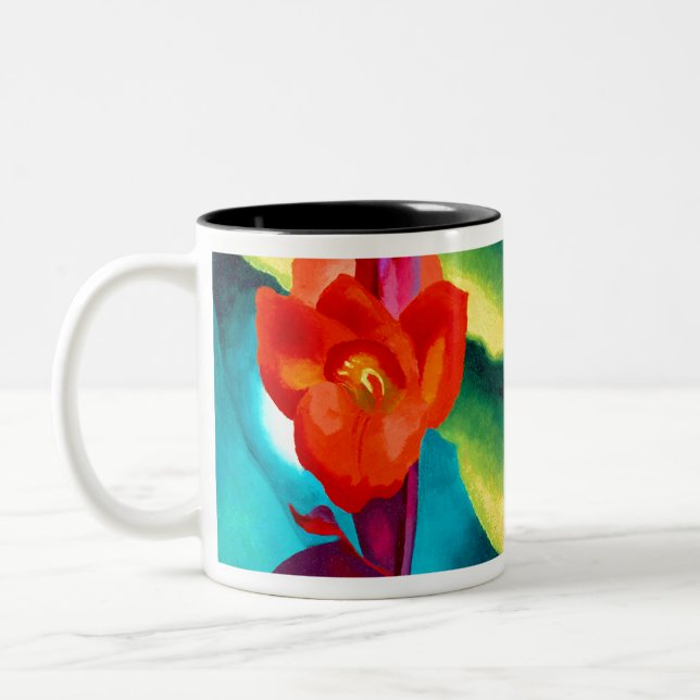 Georgia O Keeffe Red Canna Two-Tone Coffee Mug (Left)