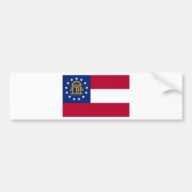 Georgia  Official State Flag Bumper Sticker (Front)