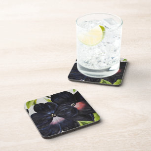 Georgia O'Keefe 1925 Black and Purple Petunias Coaster