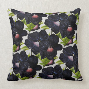 Georgia O'Keefe 1925 Black and Purple Petunias Cushion
