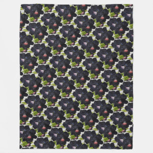 Georgia O'Keefe 1925 Black and Purple Petunias Fleece Blanket