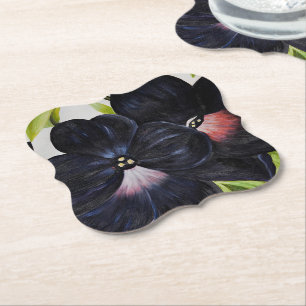 Georgia O'Keefe 1925 Black and Purple Petunias Paper Coaster