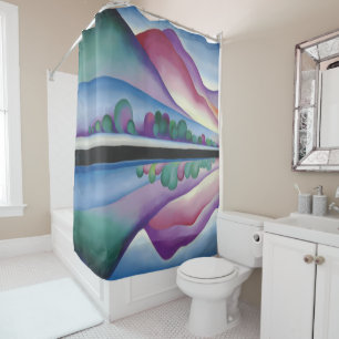 Georgia_O'Keeffe - Lake George Reflection Shower Curtain