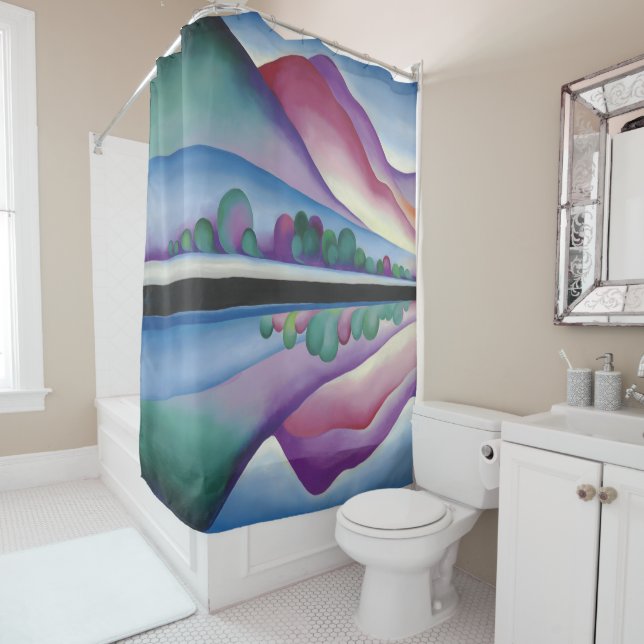 Georgia_O'Keeffe - Lake George Reflection Shower Curtain (In Situ)