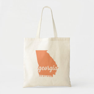 georgia   on my mind   peach tote bag
