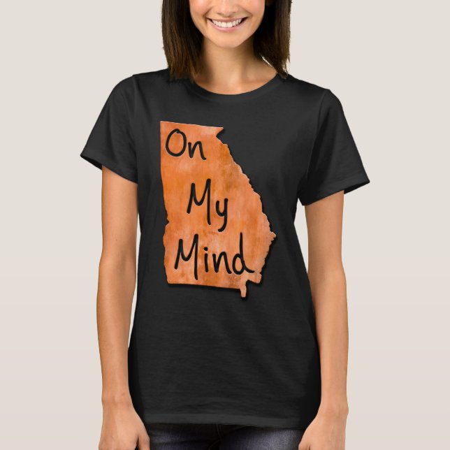 Georgia On My Mind Typographical Map T-Shirt (Front)