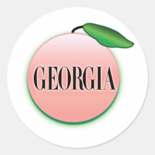 Georgia Peach Airbrush Classic Round Sticker