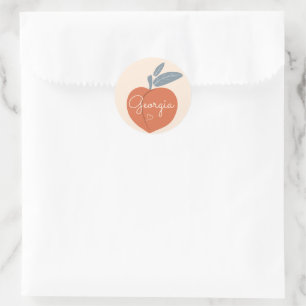 Georgia Peach Classic Round Sticker