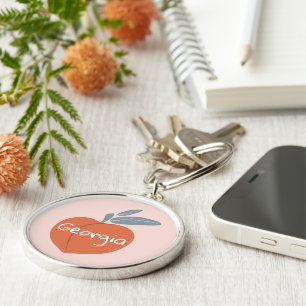 Georgia Peach customise your text Key Ring