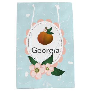 Georgia Peach fruit art design. Medium Gift Bag