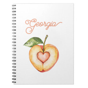Georgia Peach Heart Fruit Notebook