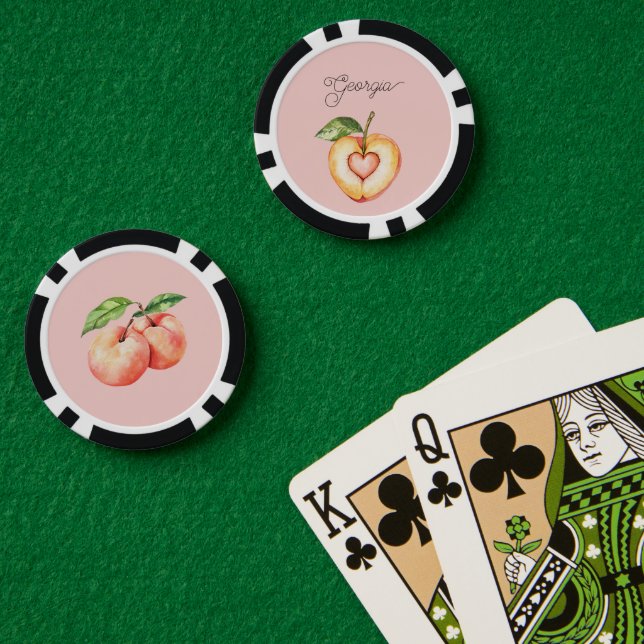 Georgia Peach Heart Fruit Poker Chips (Poker Table (Double))
