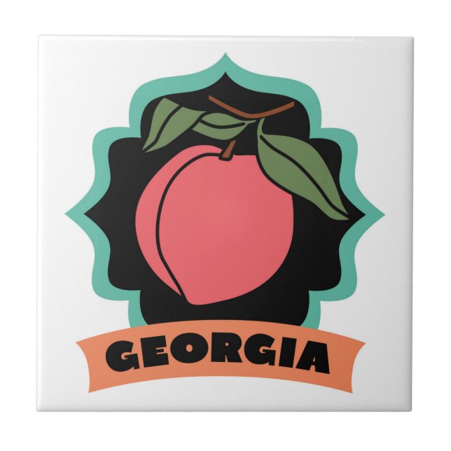 Georgia Peach Logo Ceramic Tile (Front)