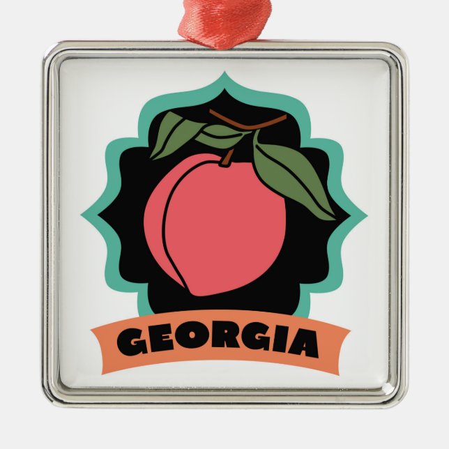 Georgia Peach Logo Metal Ornament (Front)