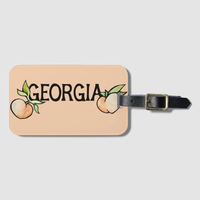 Georgia Peach Luggage Tag (Front Horizontal)