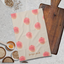 Georgia Peach Pattern Kitchen Towels
