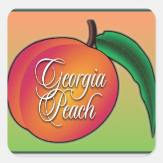 Georgia Peach Square Sticker