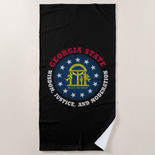 GEORGIA PEACH STATE FLAG BEACH TOWEL