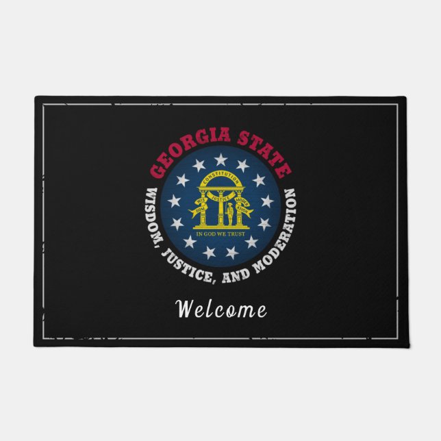 GEORGIA PEACH STATE FLAG DOORMAT (Front)