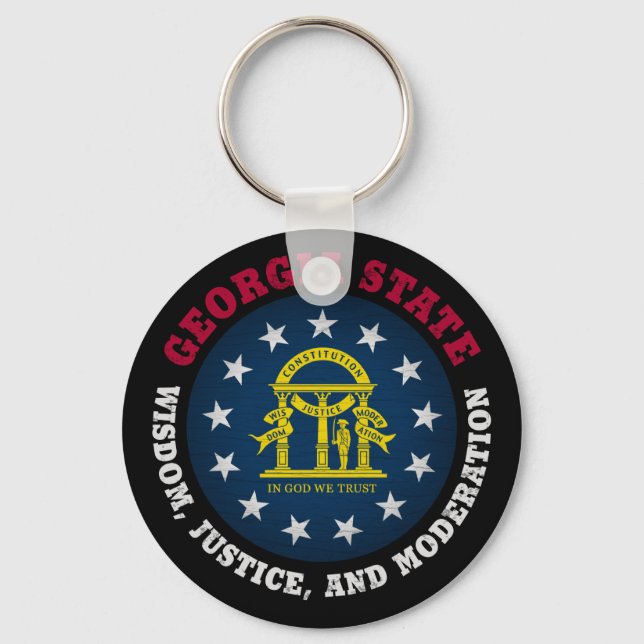 GEORGIA PEACH STATE FLAG KEY RING (Front)